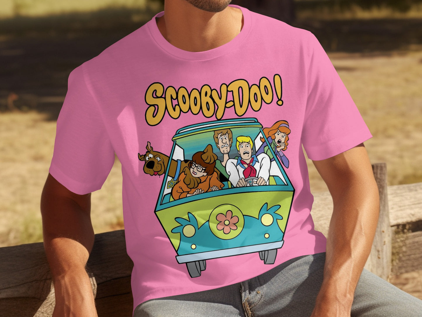 Scooby-Doo Group in Mystery Machine T-shirt