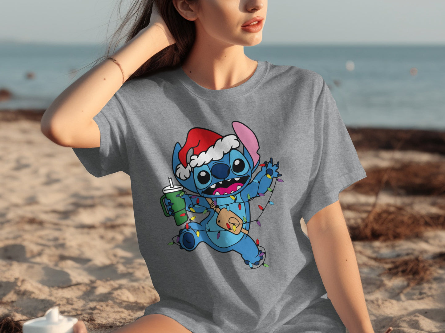 Stitch Christmas Holiday Graphic Shirt Fun Design