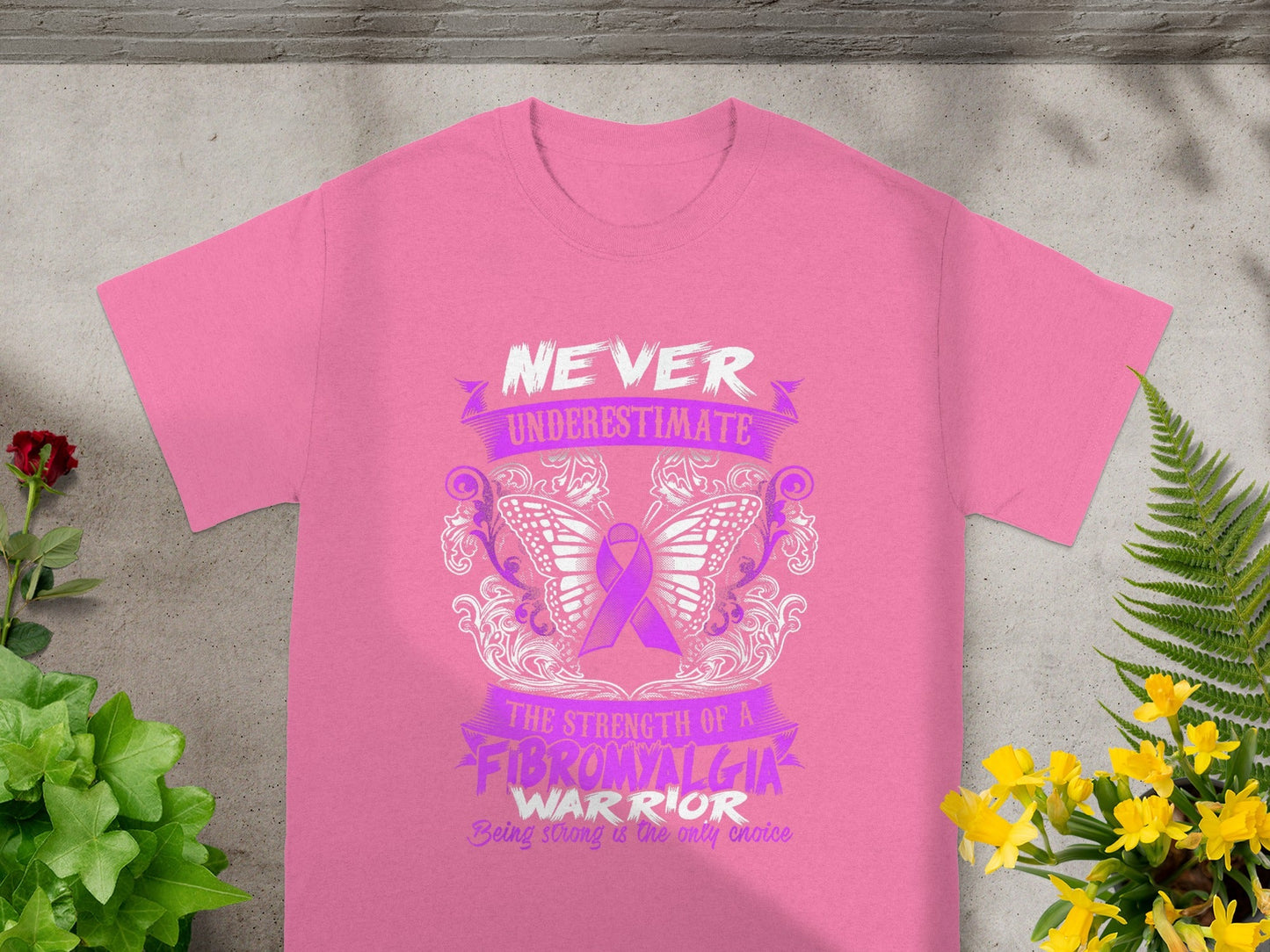 Never Underestimate The Strength Of A Fibromyalgia Warrior Shirt