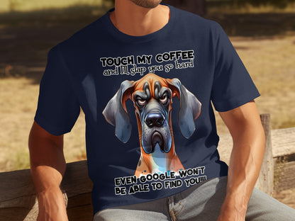 Funny Dog Coffee Warning Graphic Tee Shirt