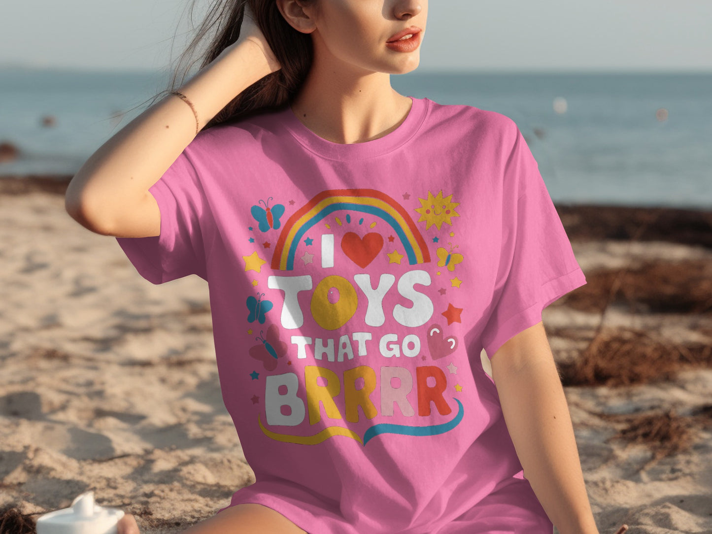I Love Toys That Go Brrrr Rainbow T-shirt