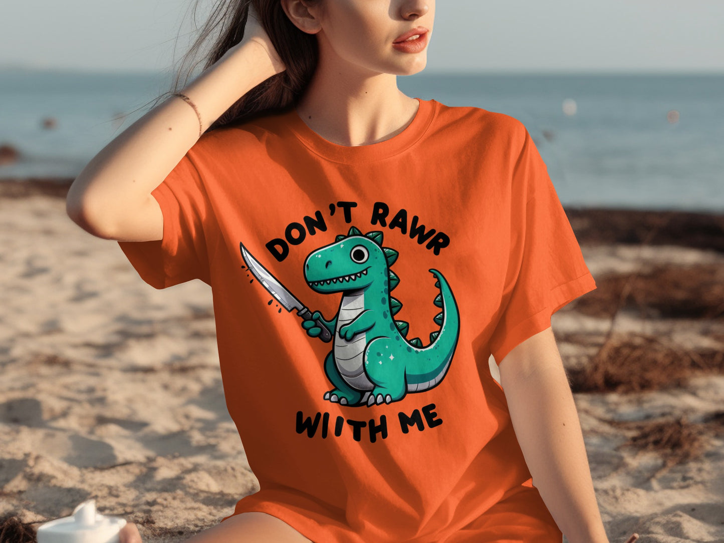 Don't Rawr With Me Graphic Tee Shirt Fun Design