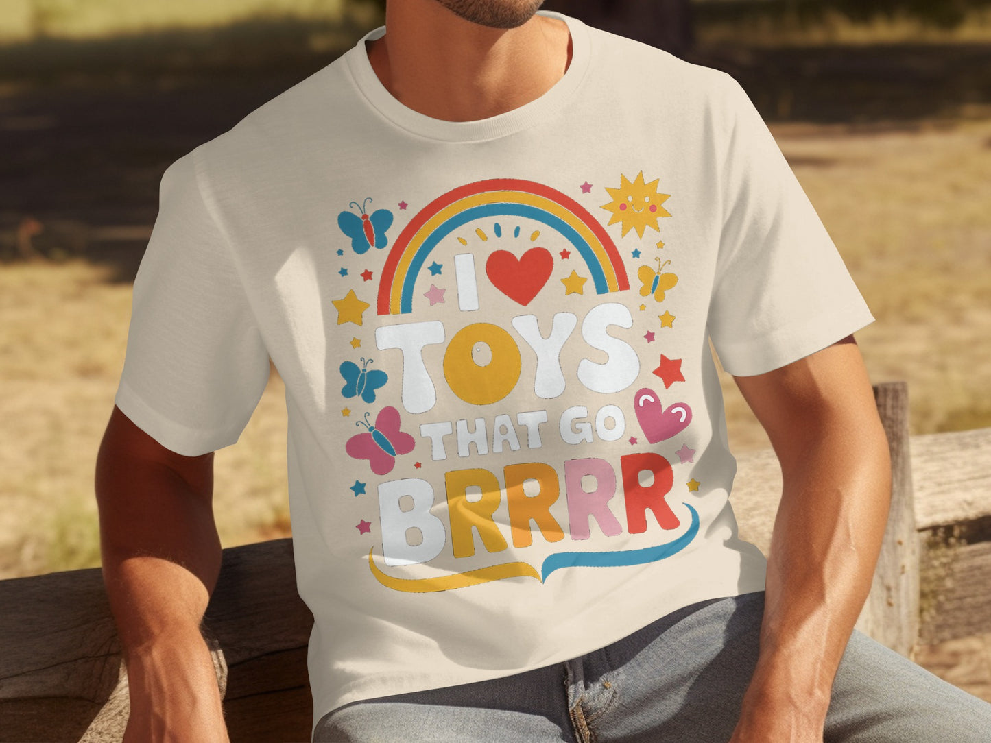 I Love Toys That Go Brrrr Colorful Graphic T-shirt