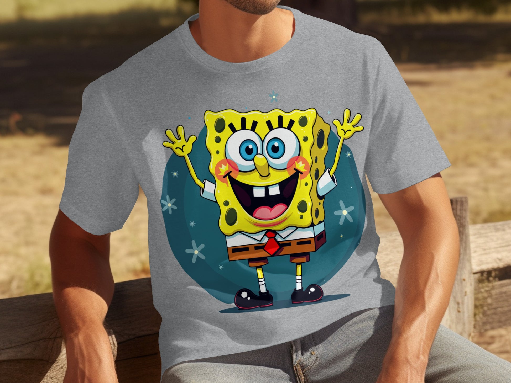 Fun Sponge Character Graphic Print T-shirt