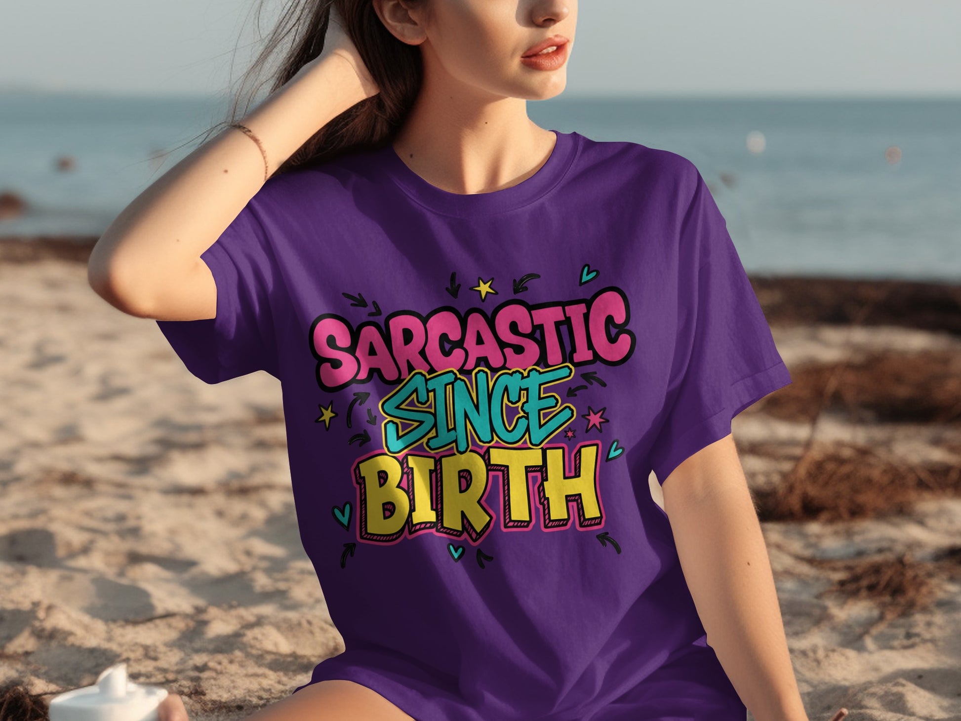 Sarcastic Since Birth Funny Graphic T-Shirt