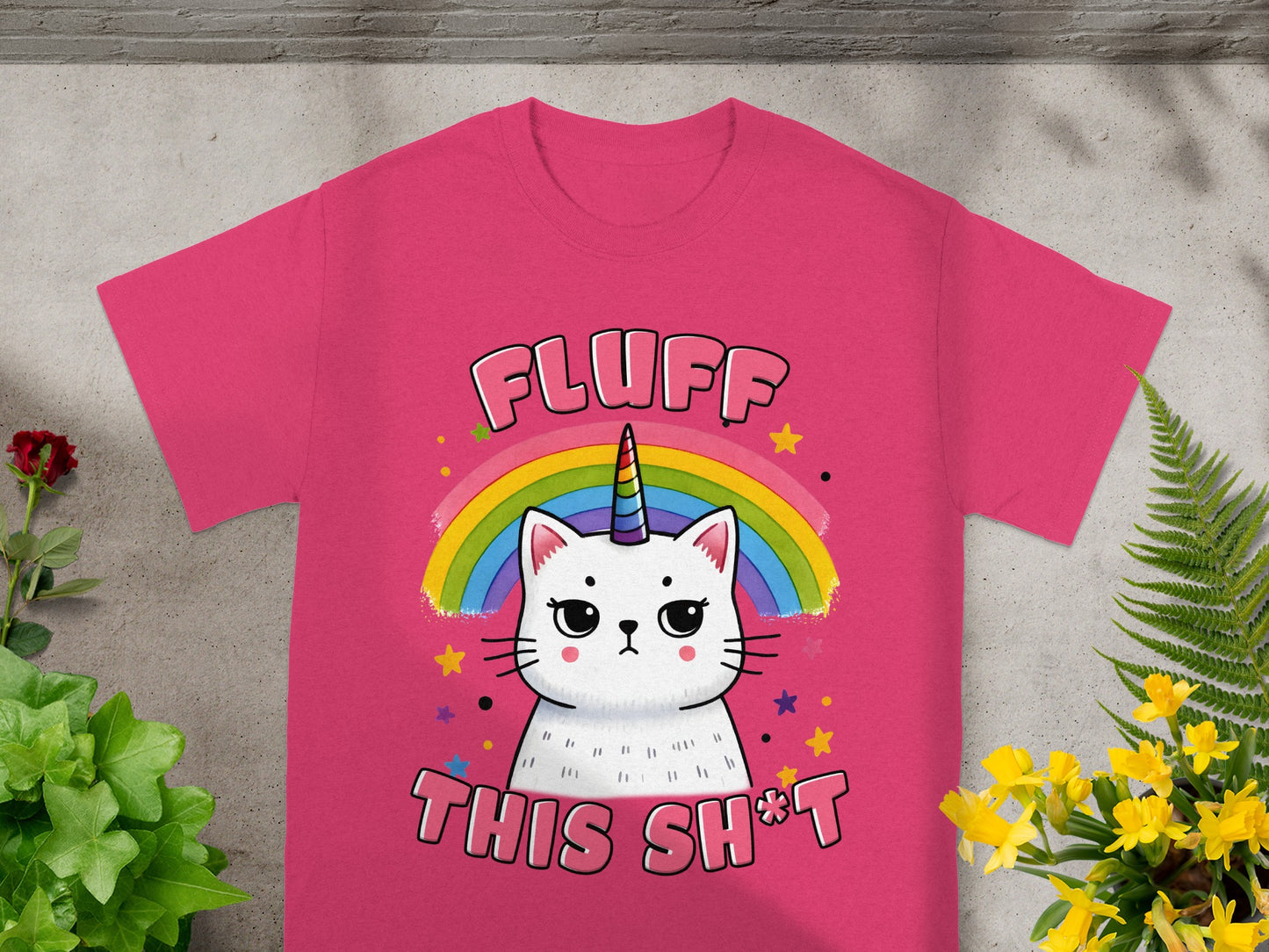 Fluff This Shit Grumpy Unicorn Cat Tee