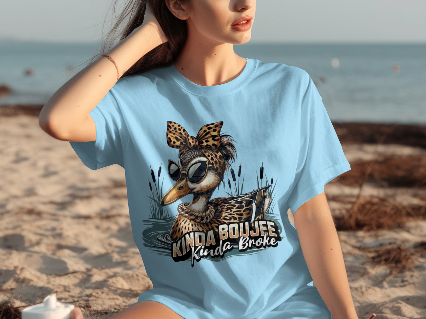 Kinda Boujee Kinda Broke Cartoon Graphic Tee