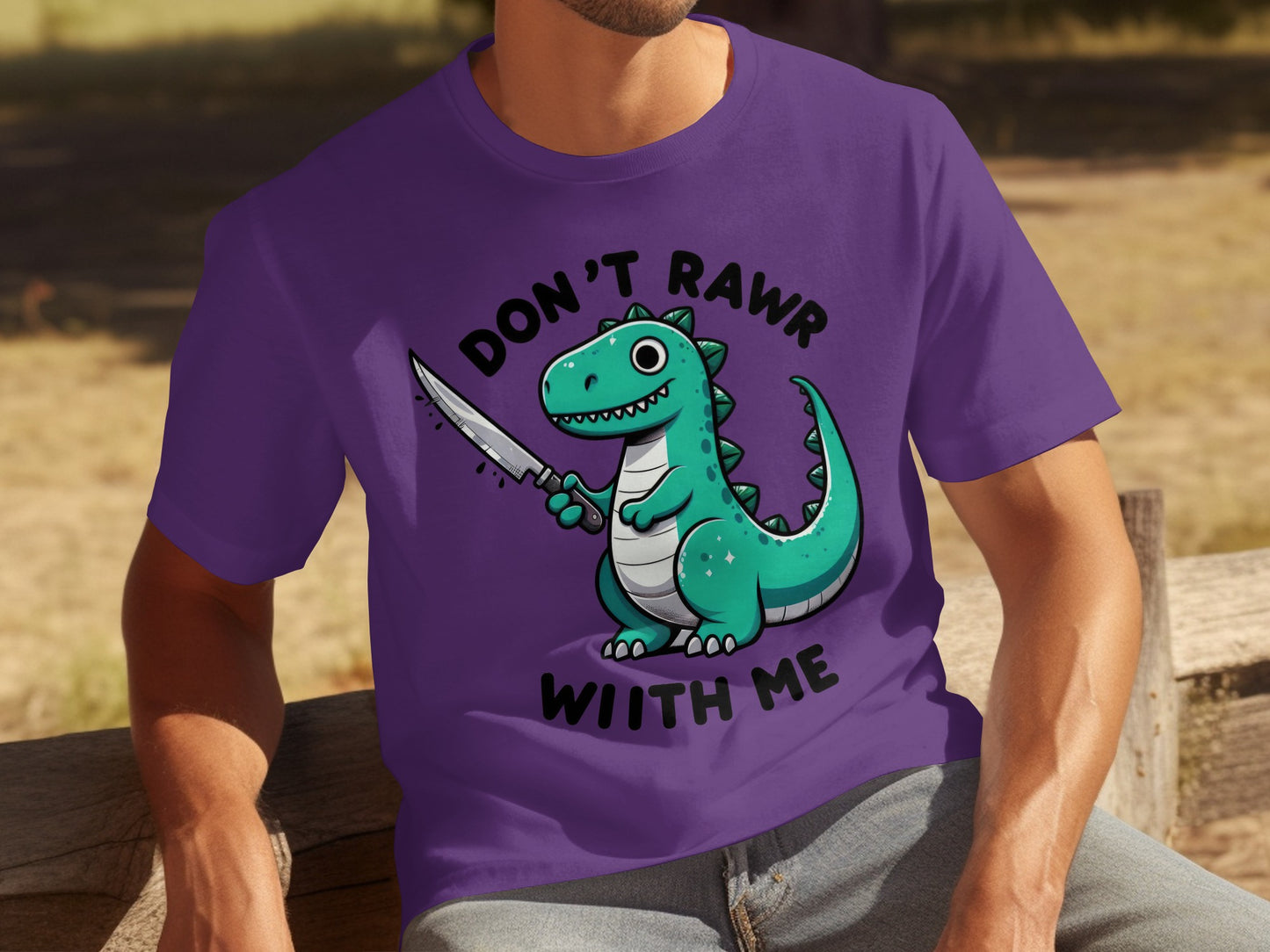 Don't Rawr With Me Dinosaur Graphic Tee Shirt
