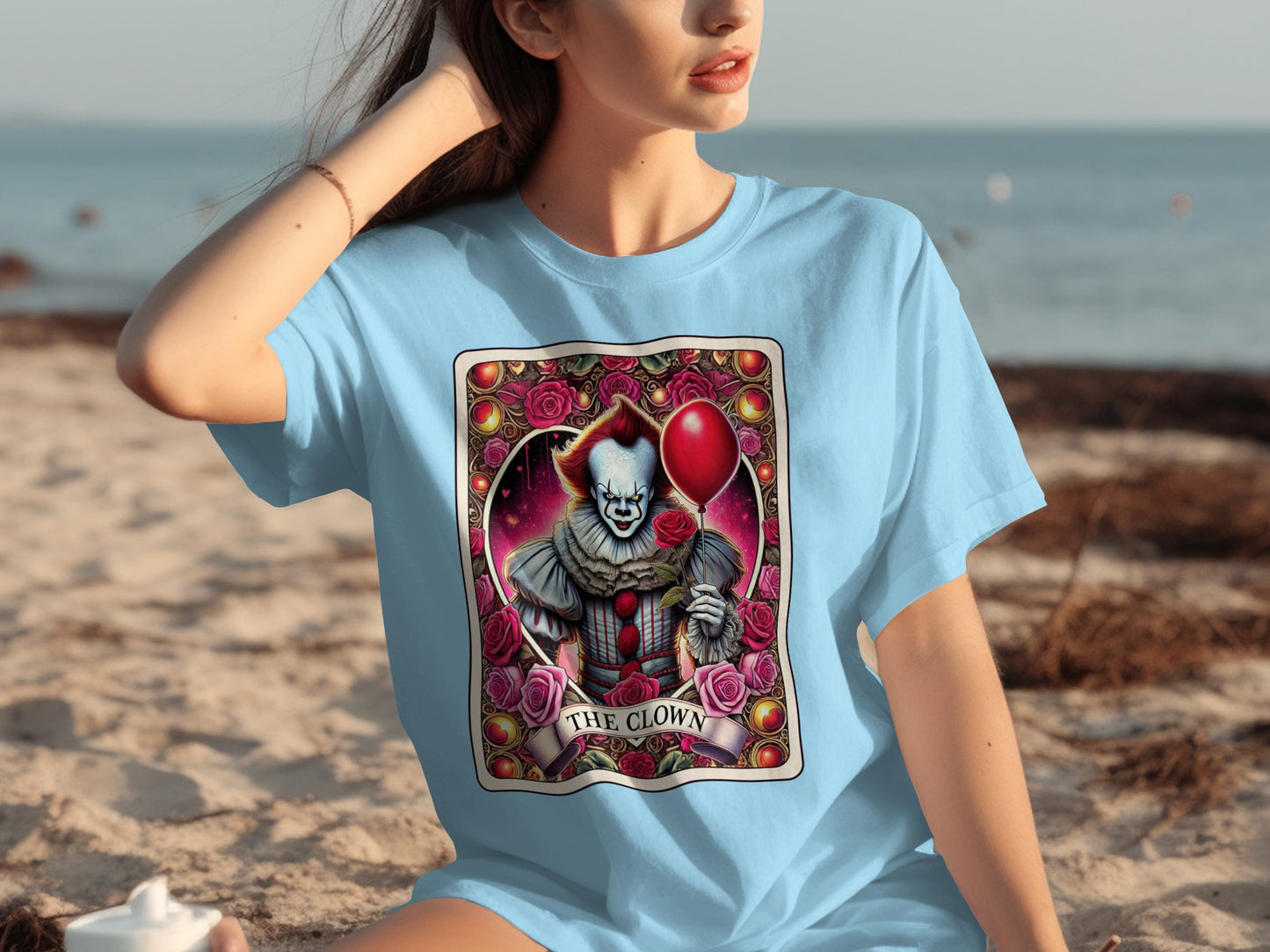 The Clown Graphic Art Horror T-Shirt Cosplay Apparel