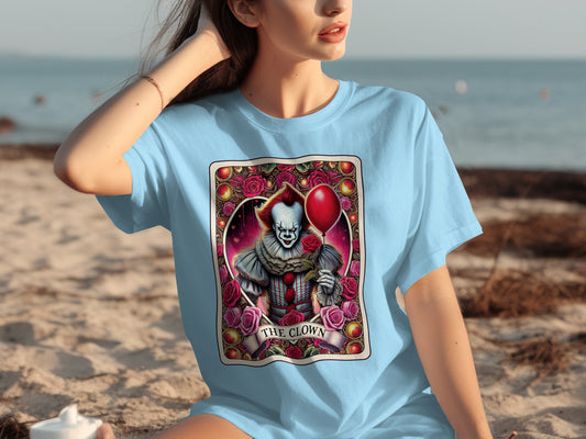 The Clown Graphic Art Horror T-Shirt Cosplay Apparel