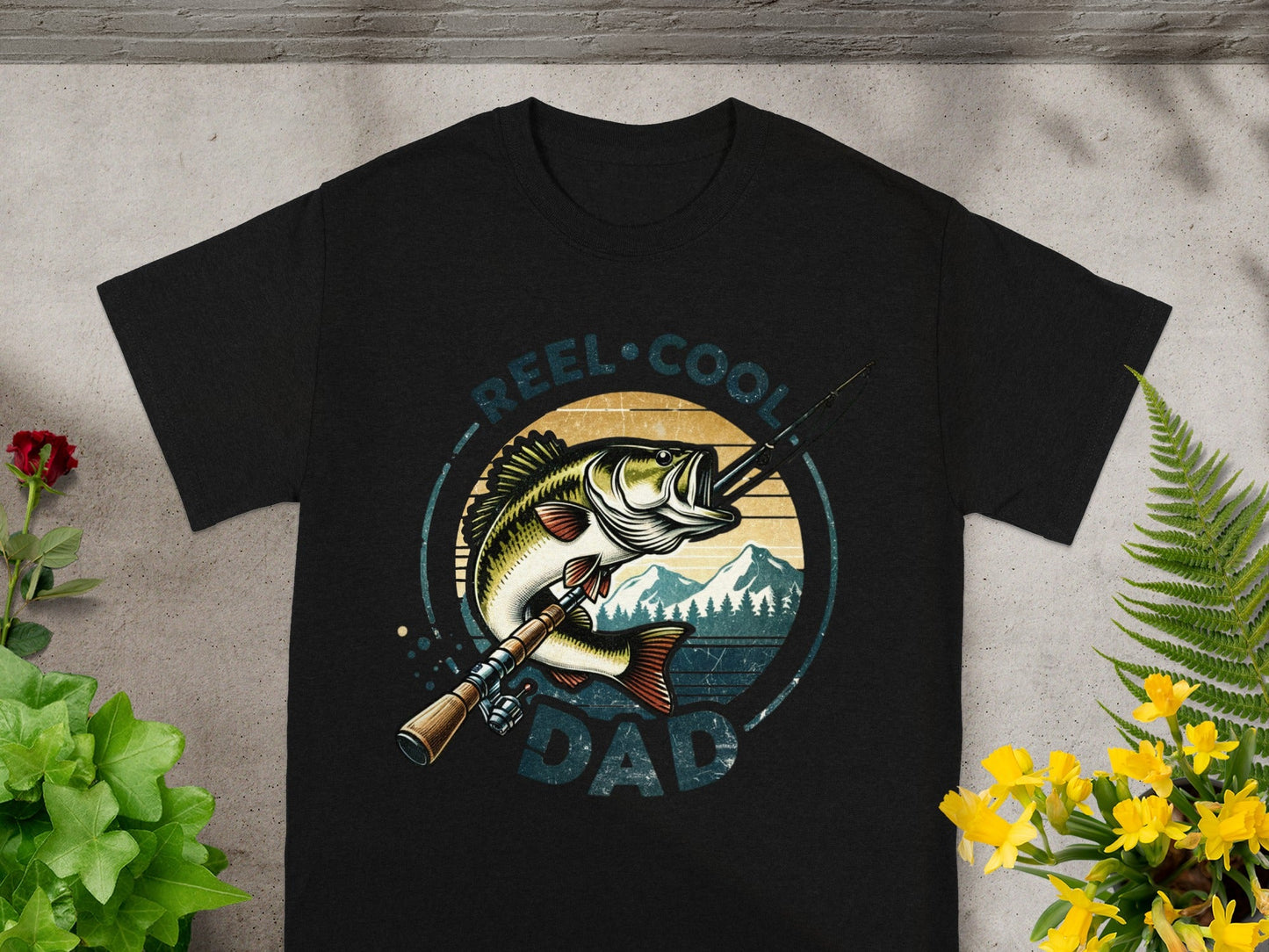 Reel Cool Dad Fishing Graphic T-Shirt for Fathers