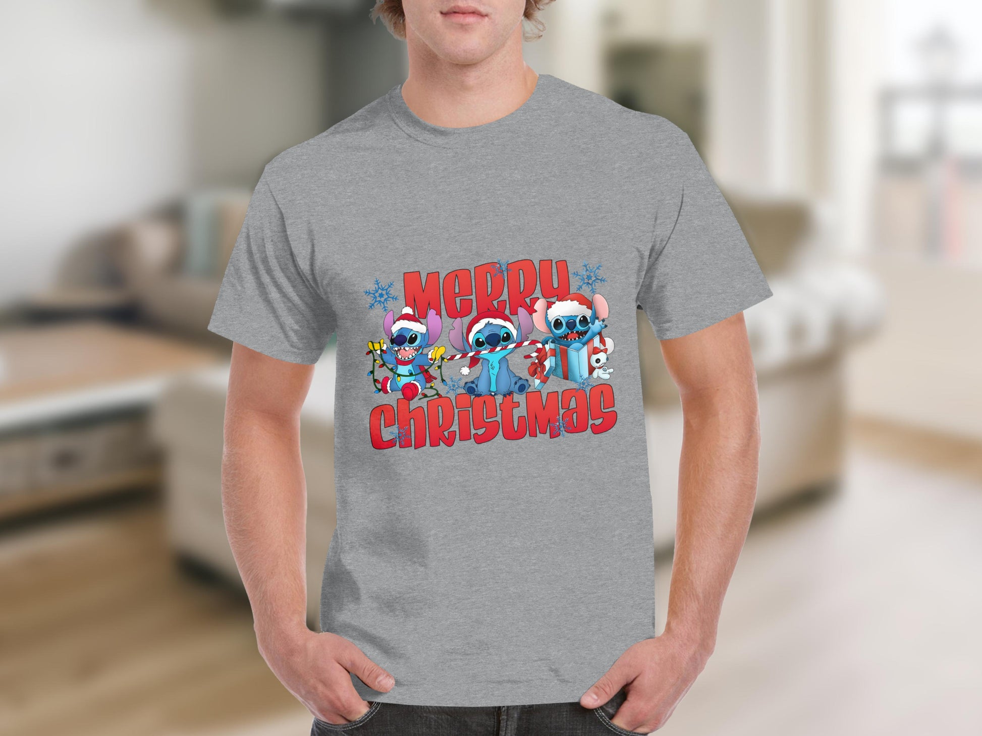 Merry Christmas Cartoon Characters Graphic T-Shirt