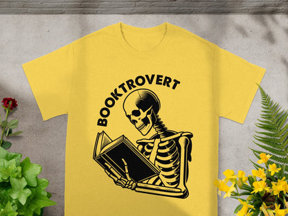 Booktrovert Skeleton Reading T-Shirt for Book Lovers