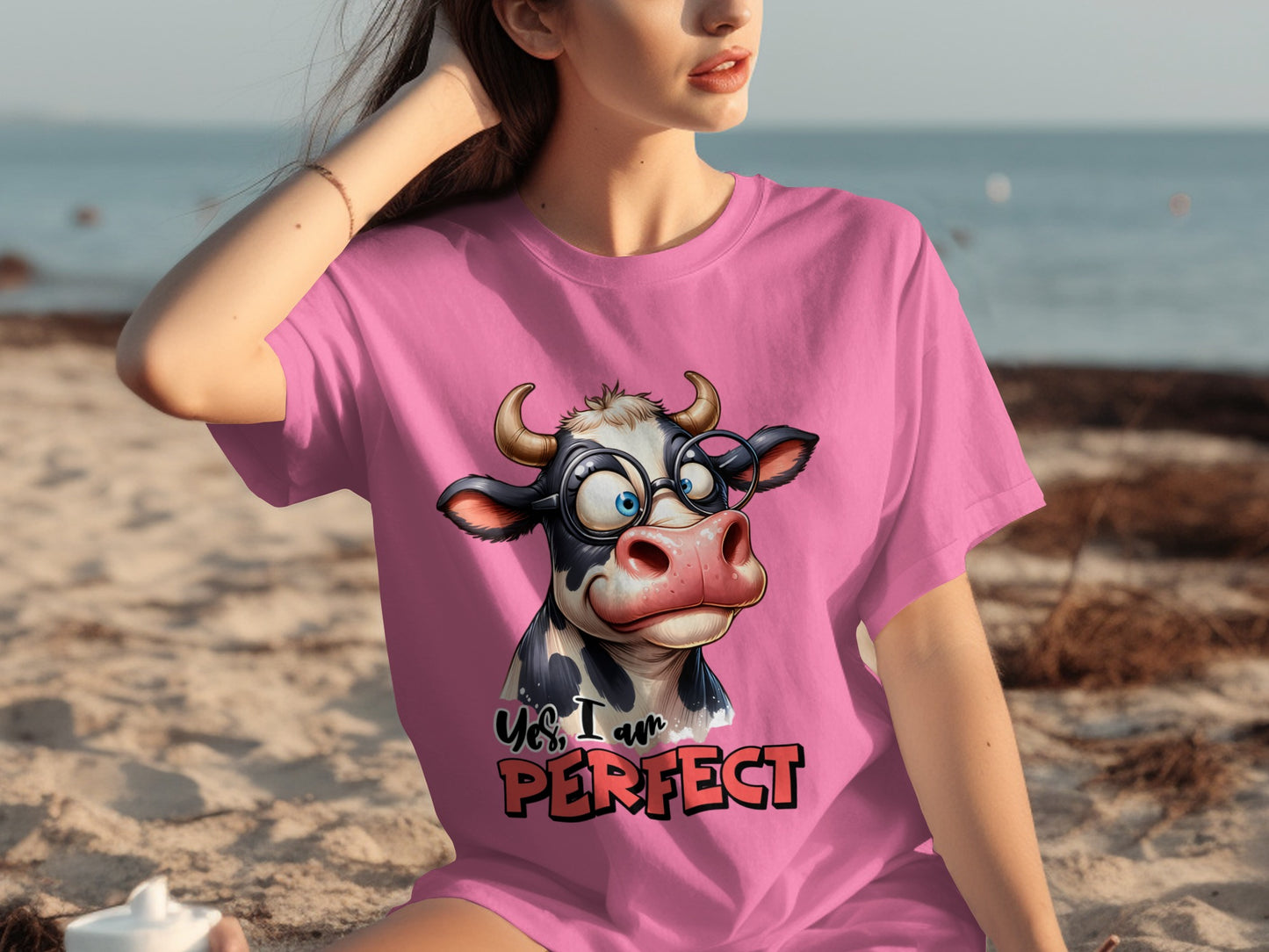 Yes I Am Perfect Funny Cow Graphic T-shirt