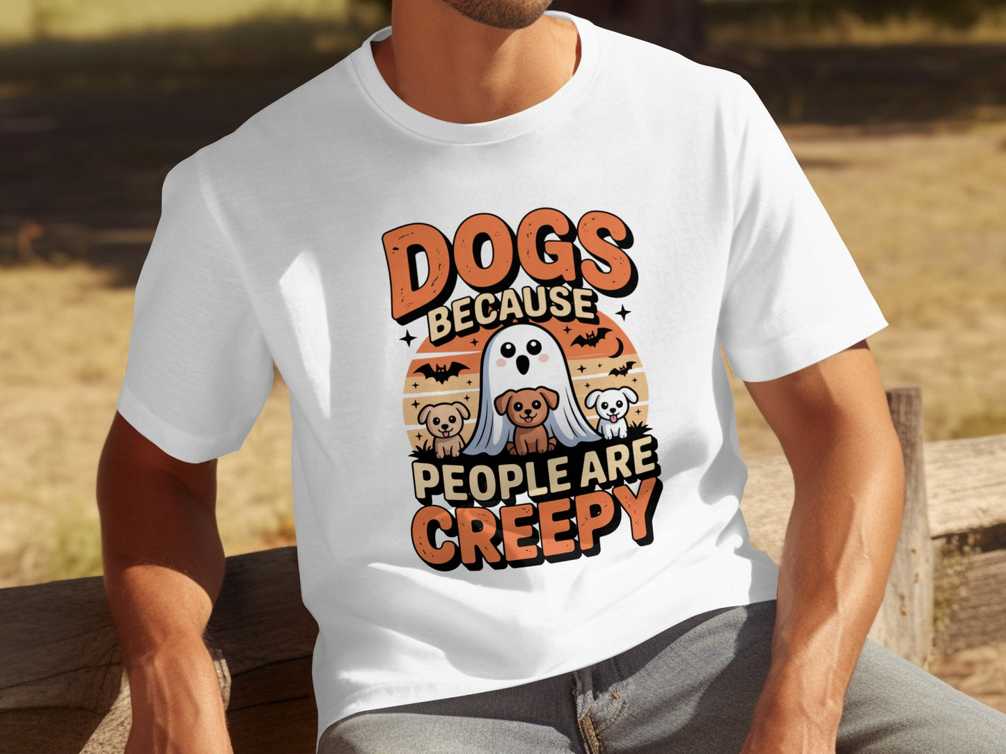 Dogs Because People Are Creepy Halloween Graphic Tee