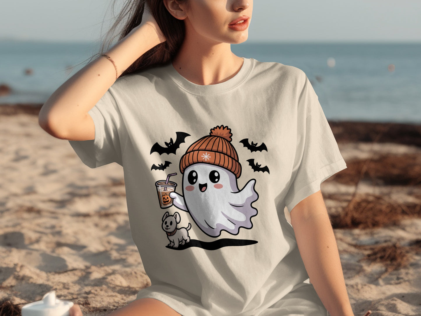 Adorable Halloween Ghost with Bat Design product