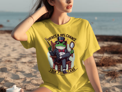 There's A 99% Chance I Don't Care Frog Graphic T-Shirt