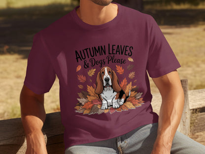 Autumn Leaves & Dogs Please Cute Dog Lover Shirt