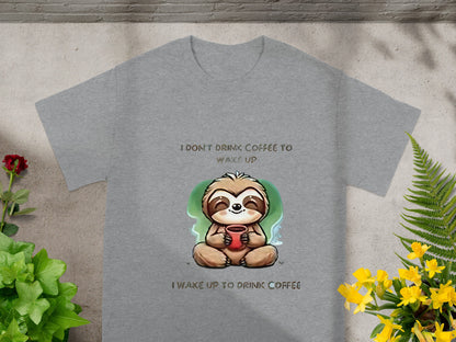 I Don't Drink Coffee To Wake Up Funny Sloth T-Shirt