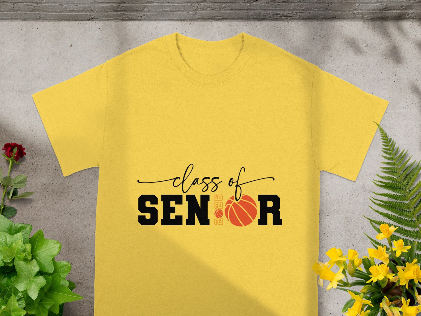 Yellow Class of Senior 2022 Basketball Graphic T-shirt