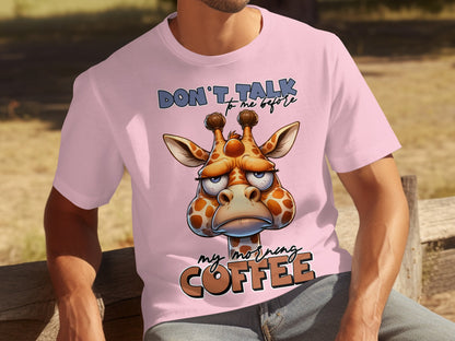 Funny Giraffe Don't Talk to Me Before Coffee T-shirt