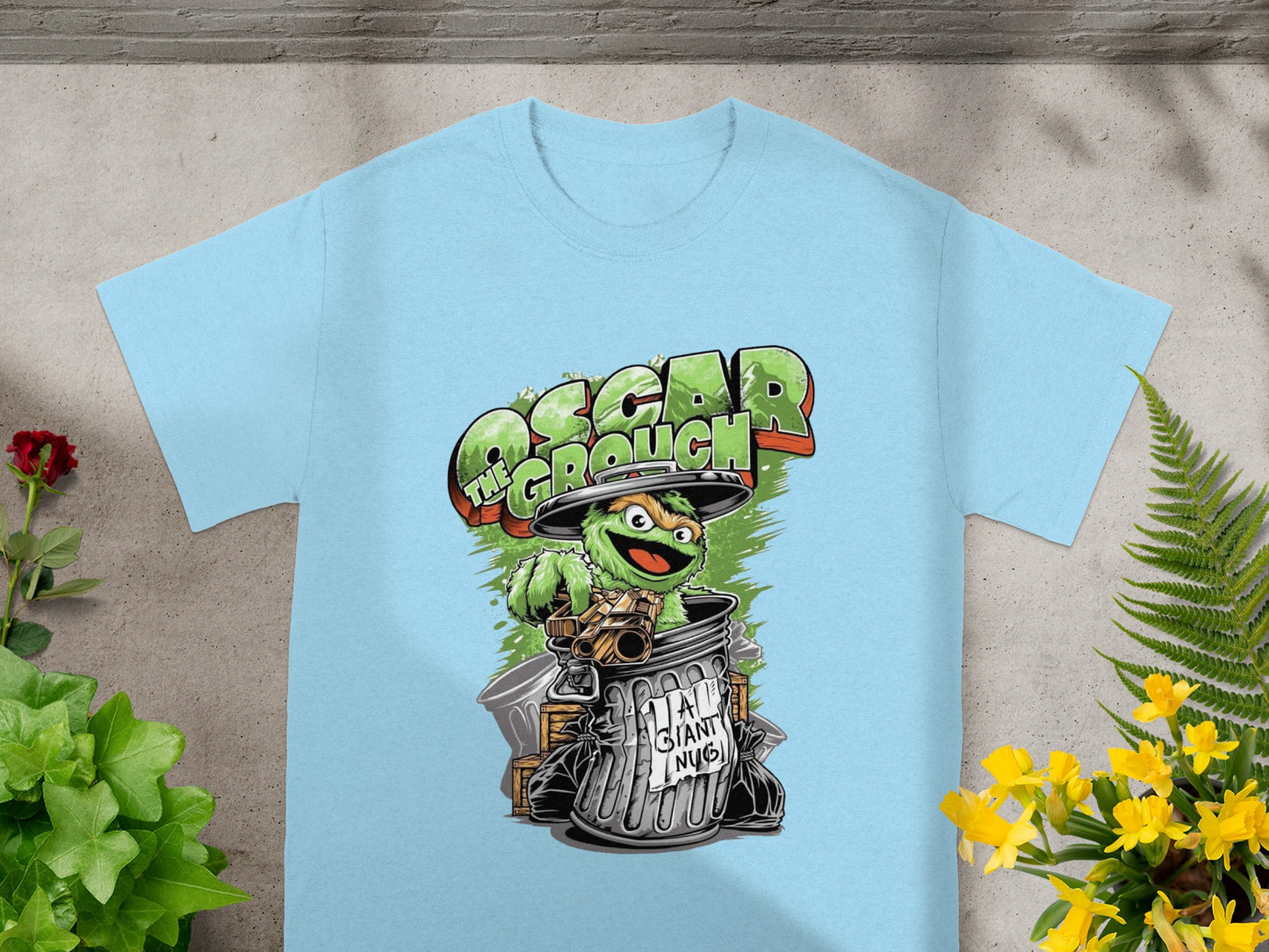 Fun Oscar the Grouch Graphic Printed T-Shirt Design