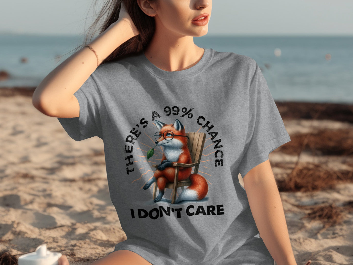 There's a 99% Chance I Don't Care Fox T-Shirt