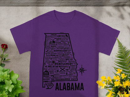 Alabama Themed Graphic Purple T-Shirt