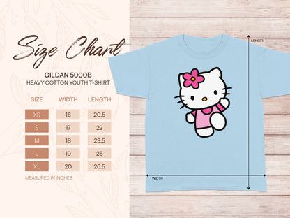 GILDAN 5000B Youth T-Shirt Kitty Size Chart product type