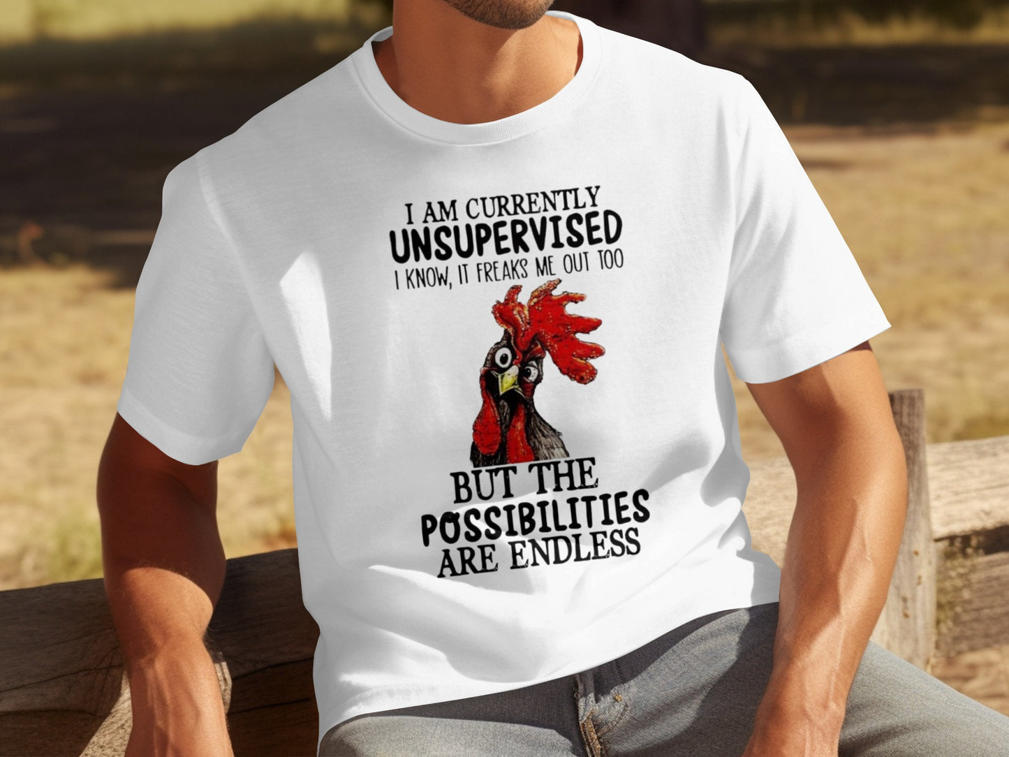 Unsupervised Freaks Me Out Chicken Graphic T-shirt