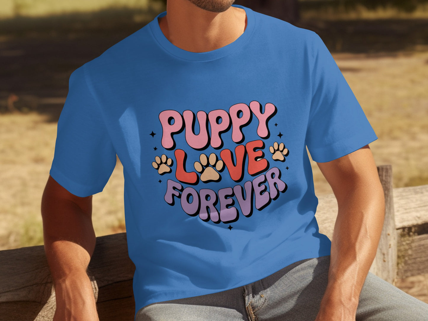 Puppy Love Forever Cute Paw Print Themed T-Shirt
