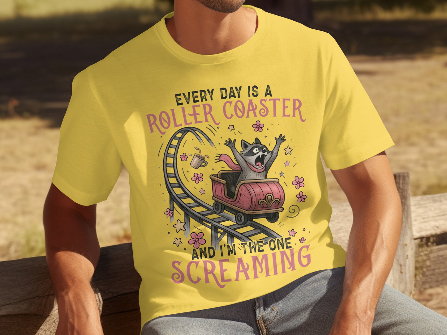Every Day Is A Roller Coaster Screaming T-Shirt