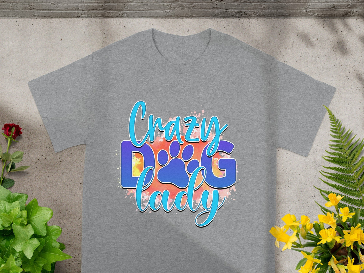 Crazy Dog Lady Graphic Design T-shirt for Pet Lovers