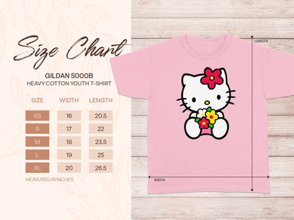 GILDAN 5000B YOUTH PINK HELLO KITTY FLOWERS T-SHIRT product type