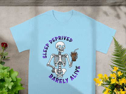 Sleep Deprived Barely Alive Skeleton T-shirt