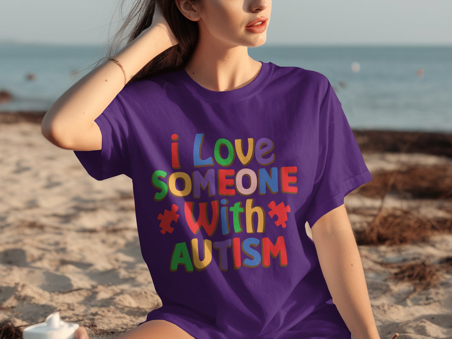 I Love Someone With Autism Colorful Graphics T-shirt