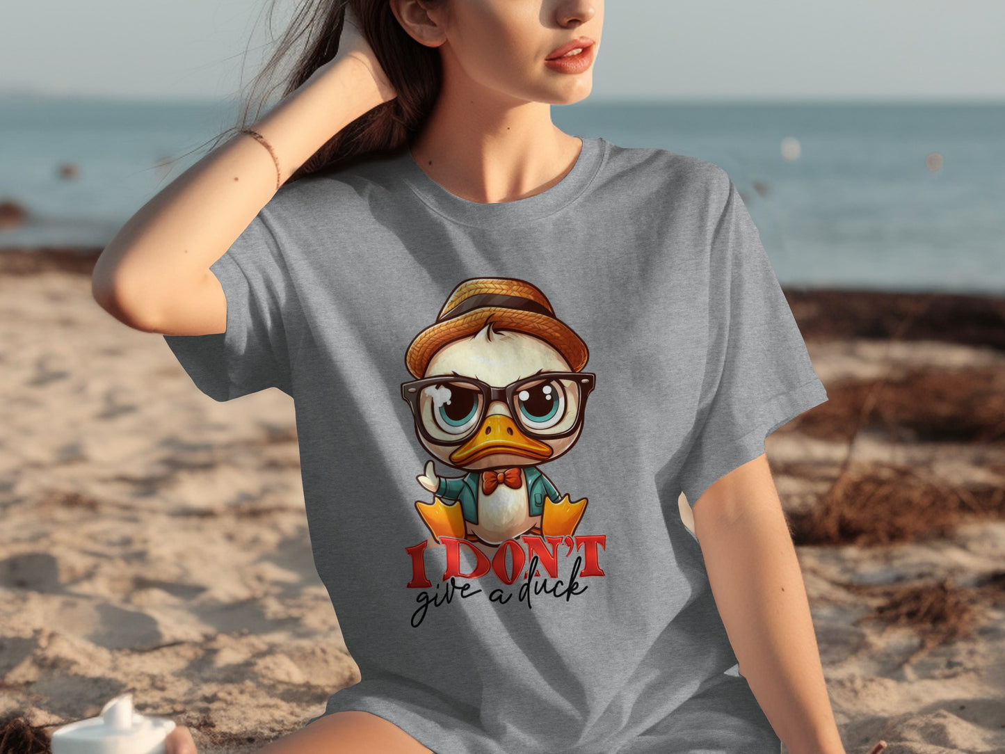 I Don't Give A Duck Funny Cartoon Graphic Shirt