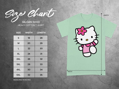 Gildan 5000 Size Chart Hello Kitty Character Design product type
