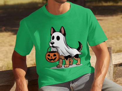 Cute Halloween Dog with Pumpkin Costume T-Shirt