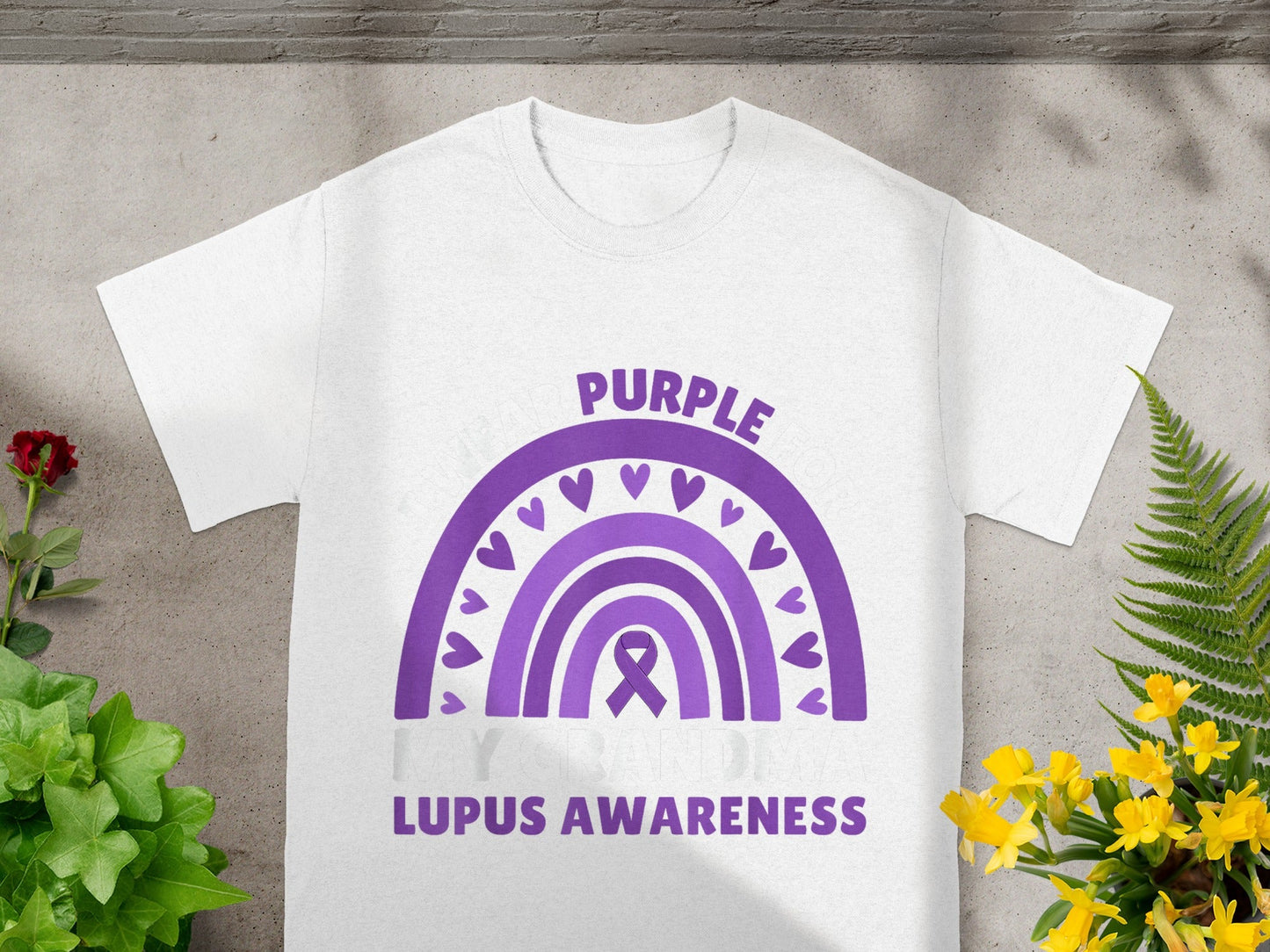 Purple Lupus Awareness Rainbow Design Shirt