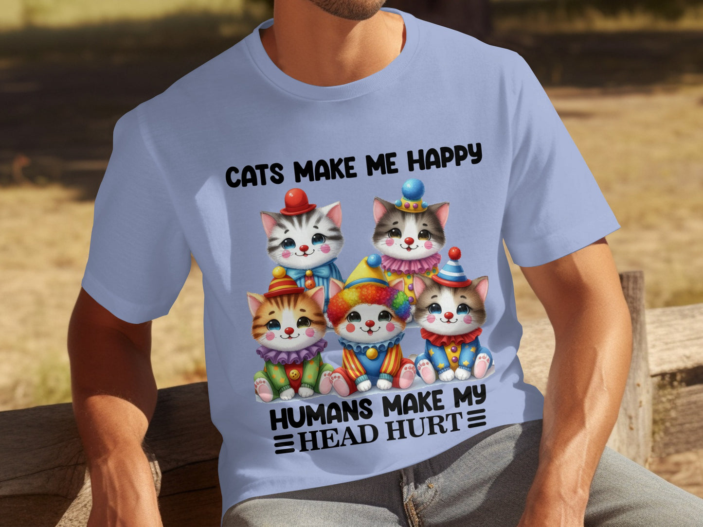 Cats Make Me Happy Humans Make My Head Hurt T-Shirt