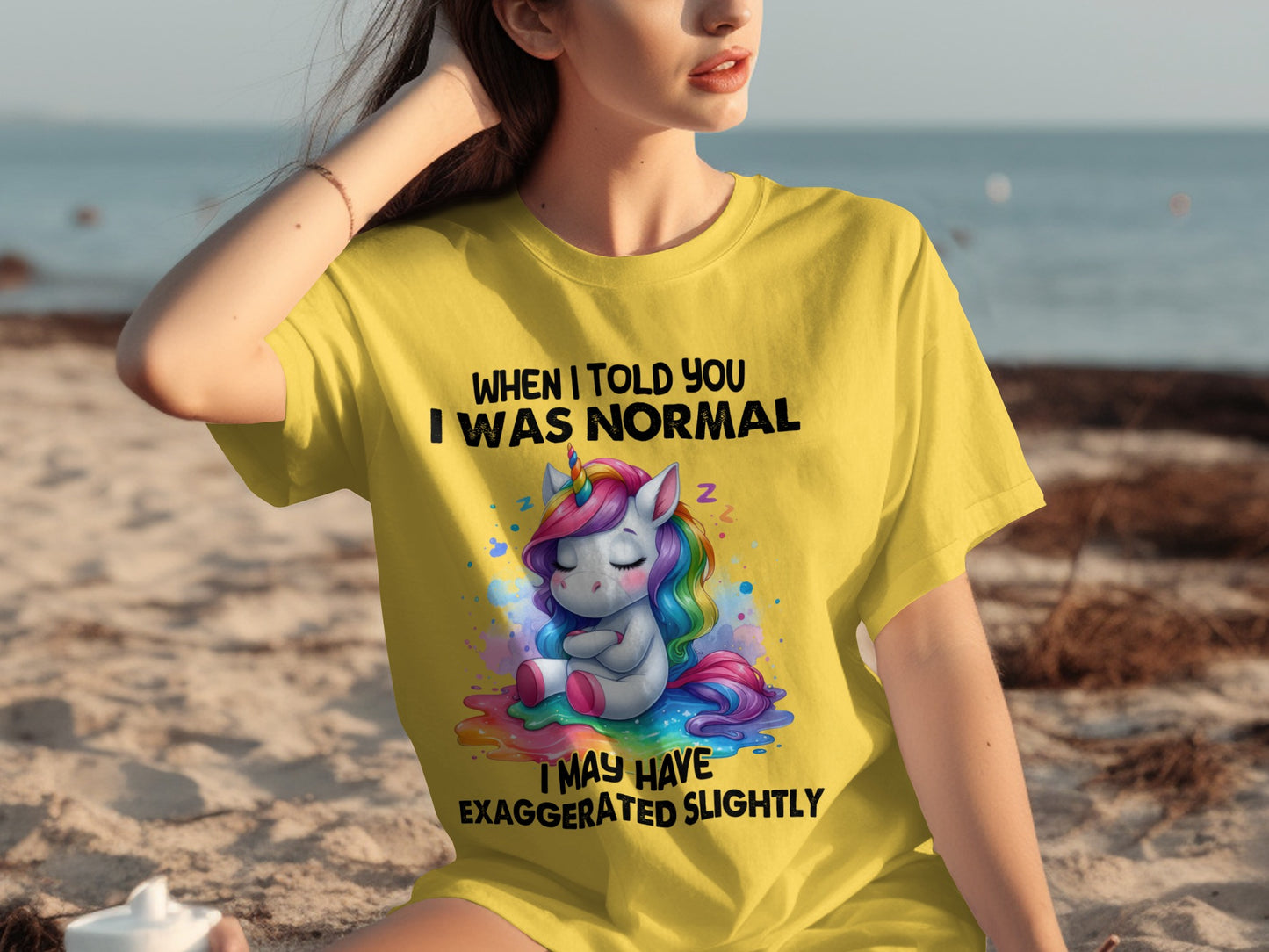 When I Told You I Was Normal Unicorn Exaggerated T-Shirt