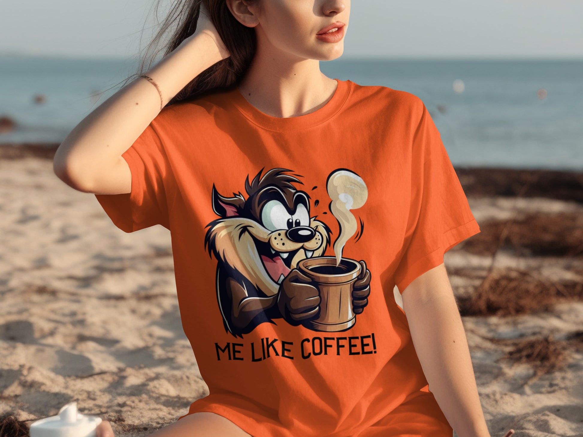 Me Like Coffee Cartoon Graphic T-Shirt
