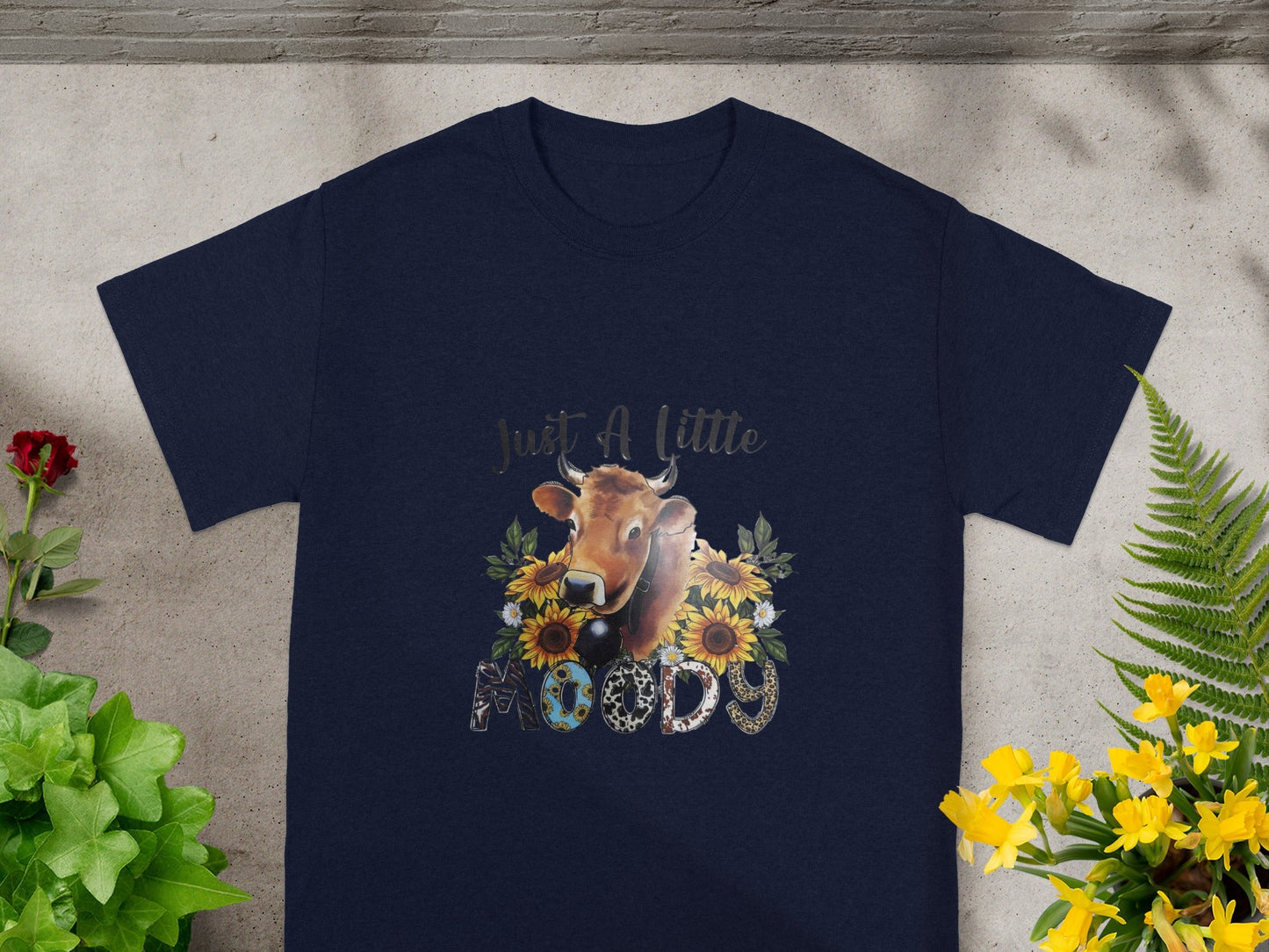 Just A Little Moody Cow Design Graphic Tee