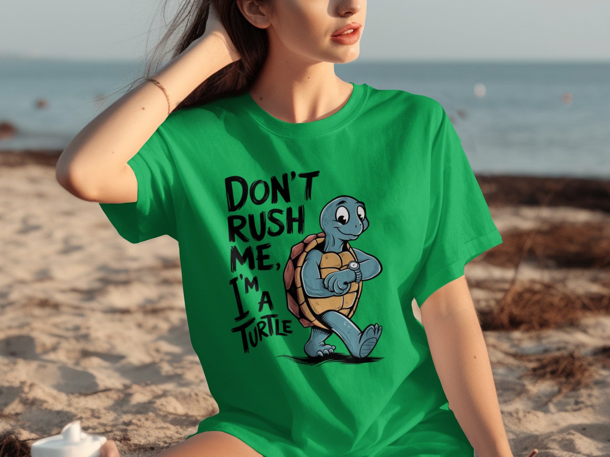 Don't Rush Me I'm A Turtle Graphic Design T-Shirt