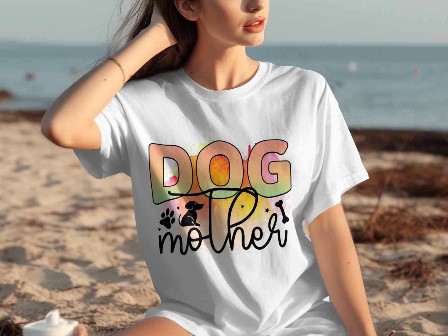 Colorful Dog Mother Graphic Design Iconic T-Shirt