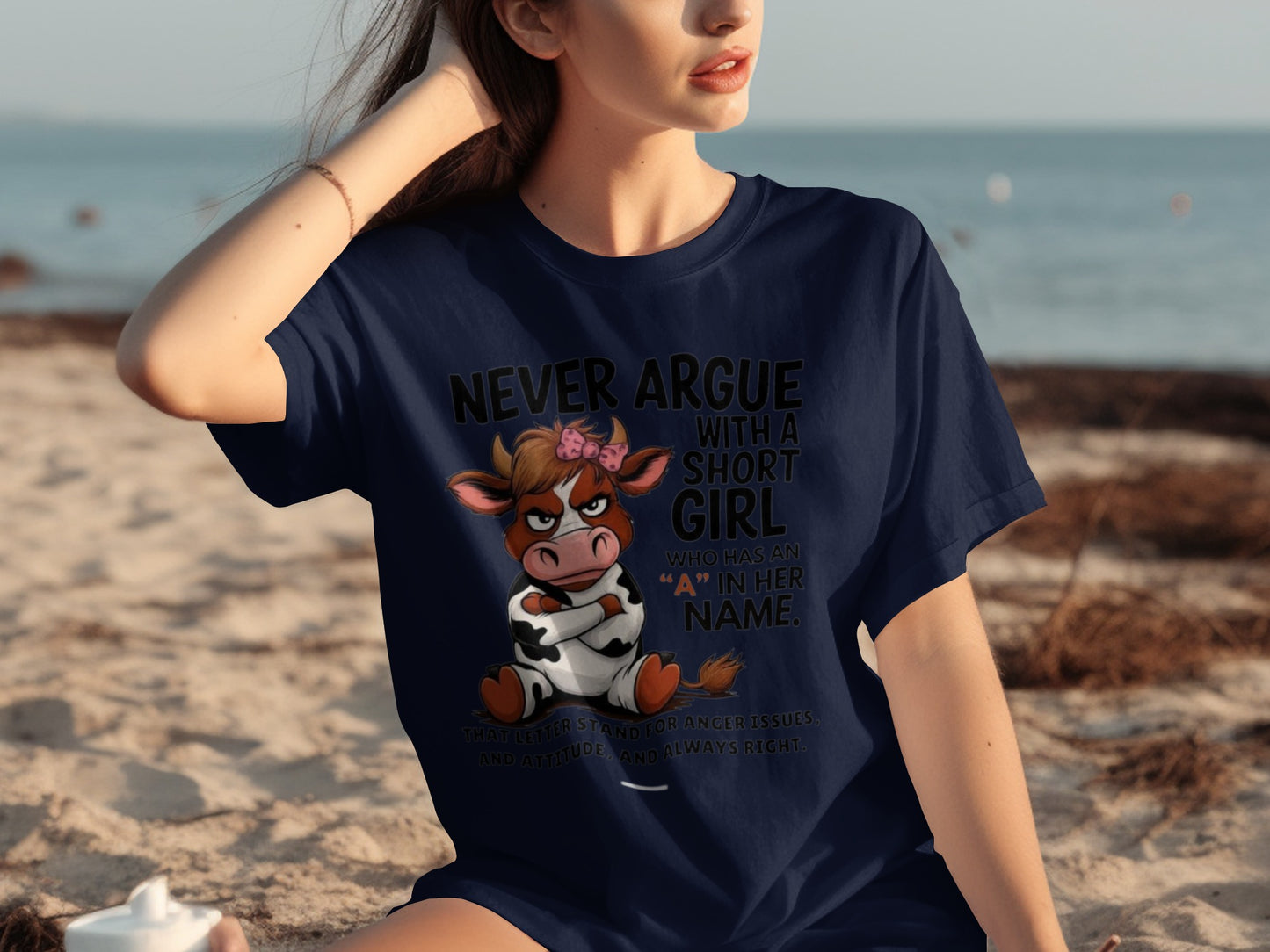 Never Argue With A Short Girl Fun Humorous Tee