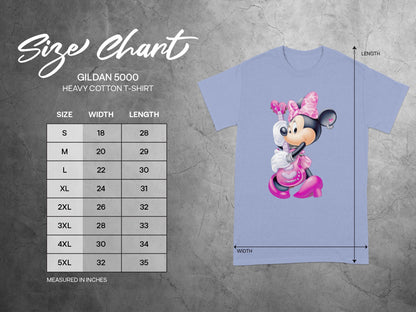 Minnie Mouse Character Pink Guitar Design T-Shirt product type