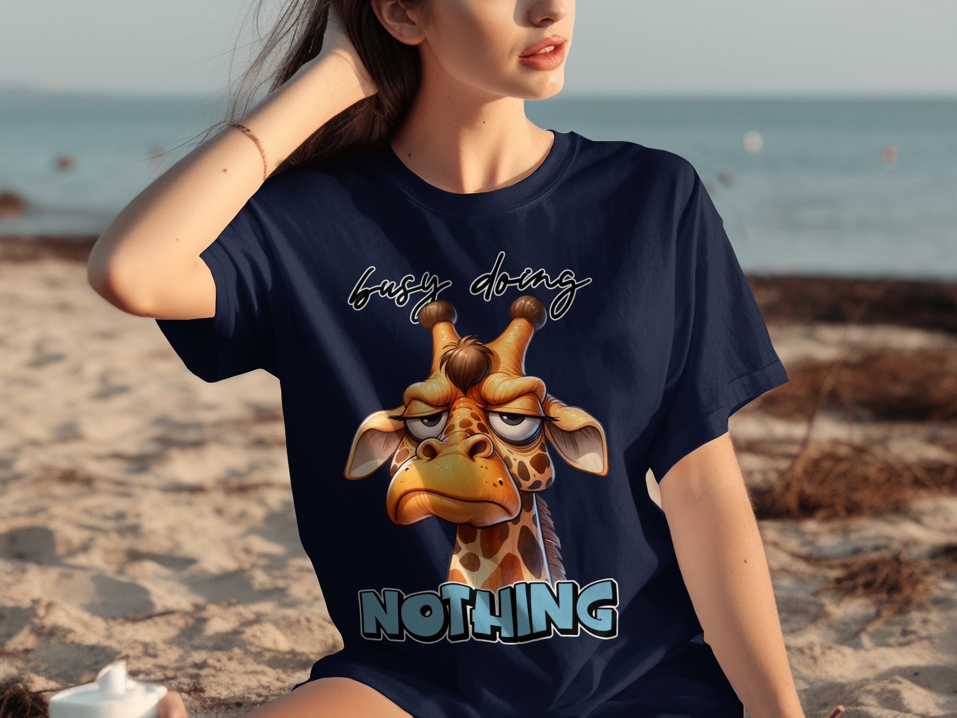 Busy Doing Nothing Giraffe Graphic Tee Product
