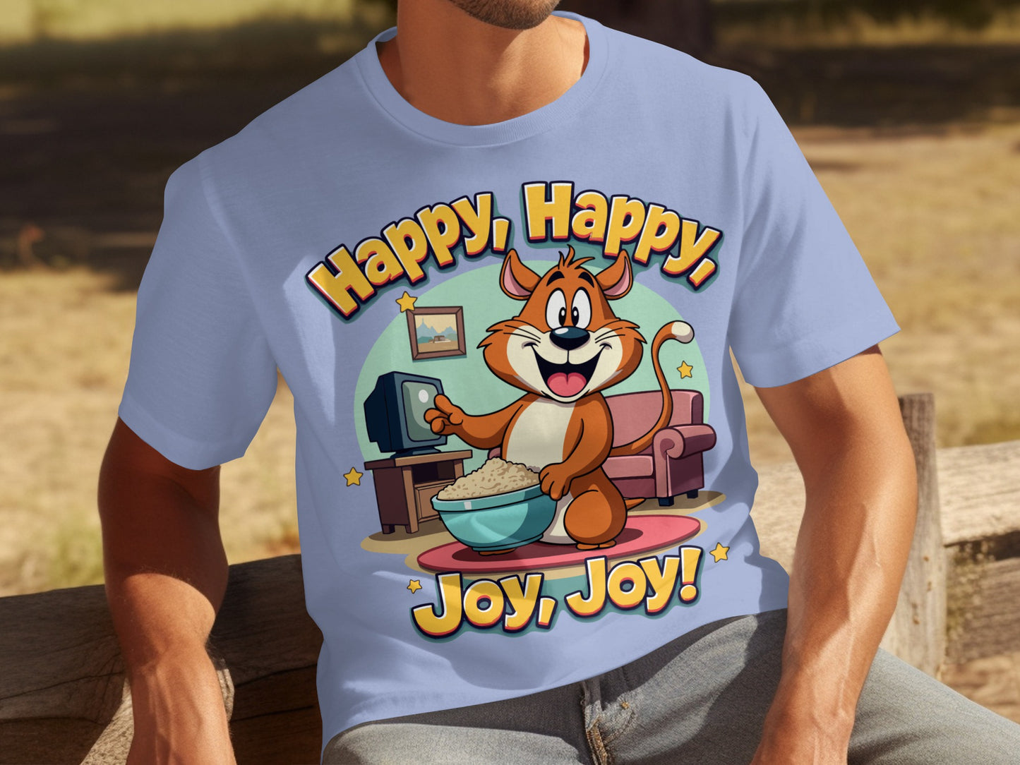 Happy Happy Joy Joy TV Cartoon Graphic T-Shirt